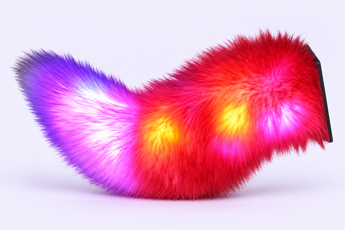 LED car tail with plush finish and colorful lighting